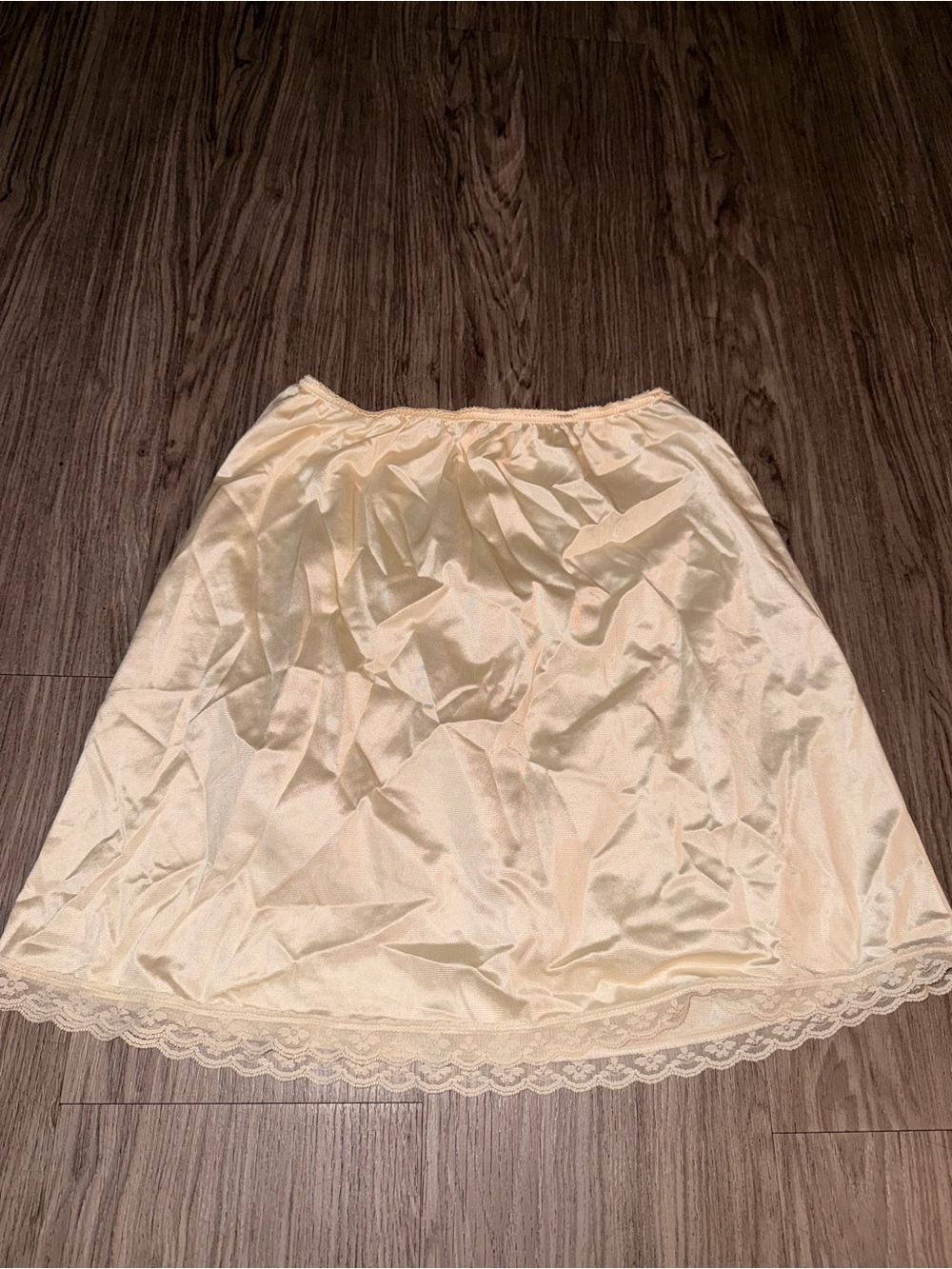 Warner's Cream Satin Half Slip with Lace Trim